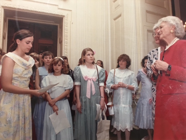 Ashley Hall Students Visit Ashley Hall alumna and Former First Lady, Barbara Pierce Bush '43 in the White House in 1989